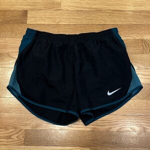 Nike Women's Black and Teal Athletic Shorts